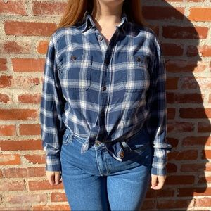 💛Northwest Territory blue and white flannel shirt